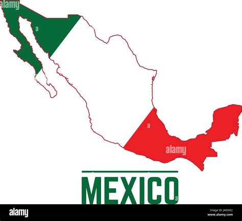 Bandera Y Mapa De México Imagen Vector De Stock Alamy