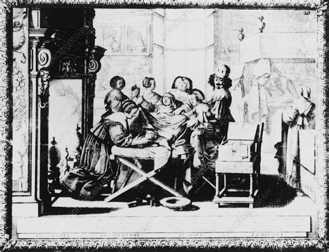 historical engraving of a woman giving birth stock image n875 0017 science photo library