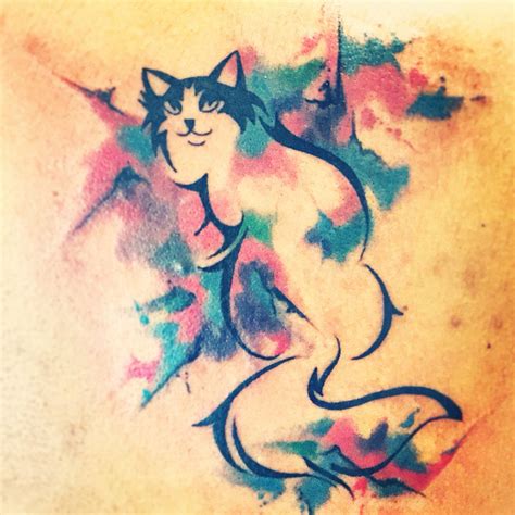 Watercolor Cat Tattoo Cat Tattoo Watercolor Cat Tattoo Animal Tattoo