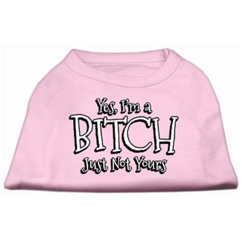 Mirage Yes I M A Bitch Just Not Yours Screen Print Shirt Xx Large Light Pink Amazon Co Uk
