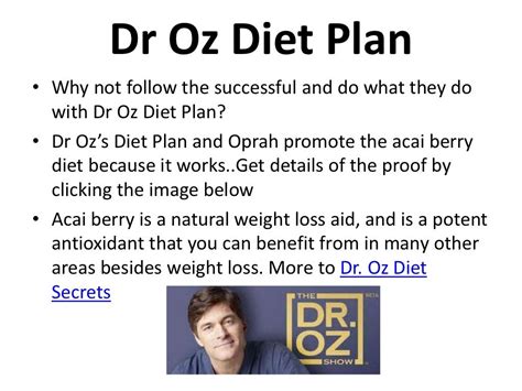 Dr Oz Diet Plan