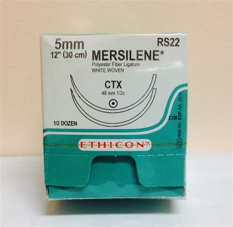 Ethicon Rs22 Mersilene Suture Taper Point Non Absorbable Ctx 48mm