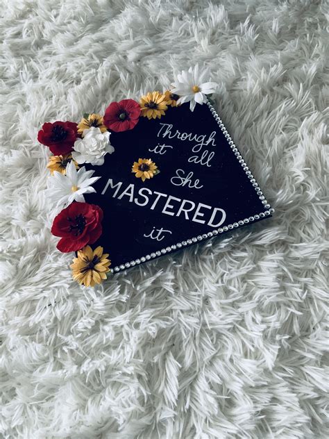 Graduation Cap Masters Degree Floral College Graduation Cap