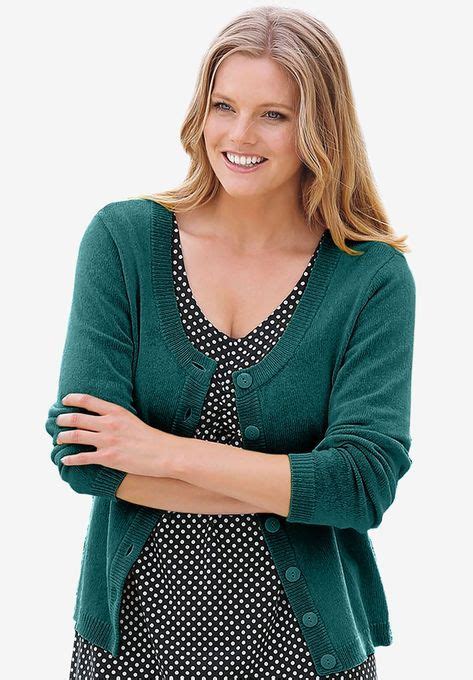 Scoop Neck Button Front Cardigan By Ellos® Button Front Cardigan