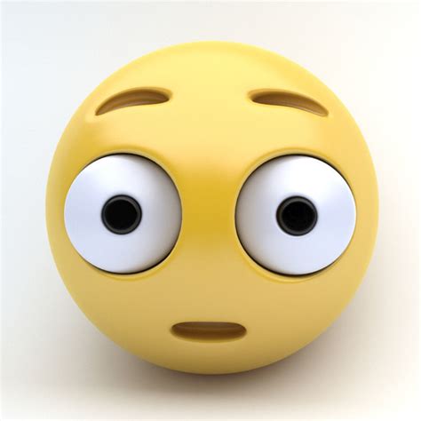 3d Rendering Surprise Character Face Emoticon Stock Illustration