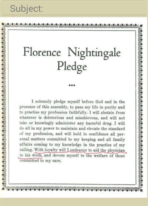 A Nurse Version Of The Hippocratic Oathnightingale Pledge