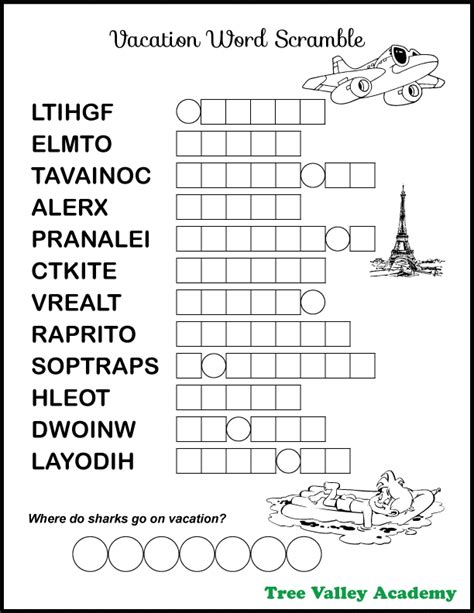 14 Printable Word Scrambles For Kids Tree Valley Academy