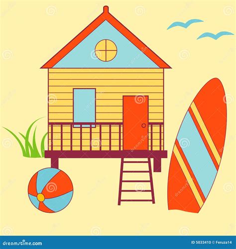 Beach House Stock Vector Illustration Of Summer Vector 5033410