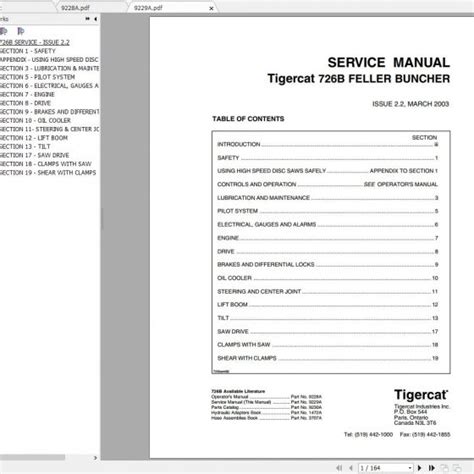 Tigercat D Feller Buncher Operator Service Manual