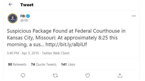 Tweet Fbi Suspicious Package Found At Federal Courthouse
