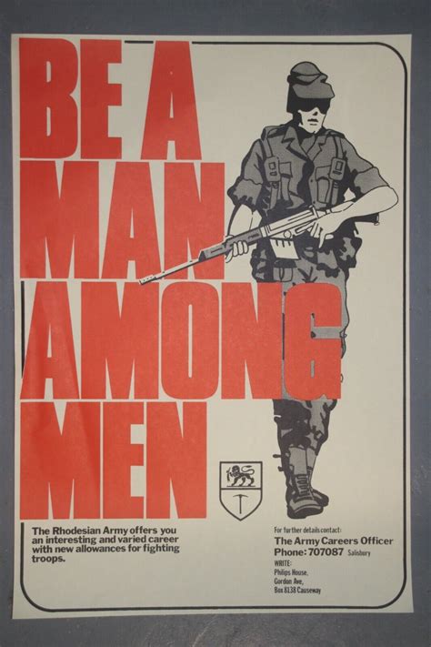 Superb Replica Rhodesian Army Recruiting Poster Udi Bush Wars Rhodesia