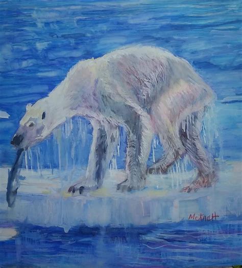 Old Polar Bear Painting By Lisa Mcknett Fine Art America