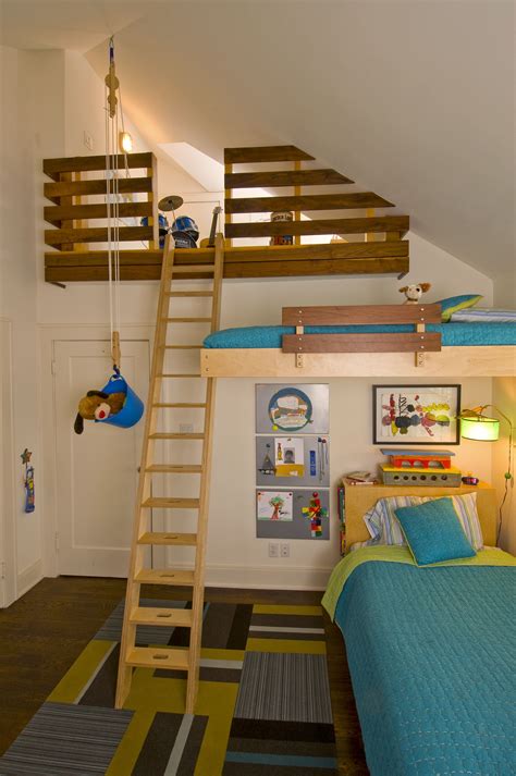Awesome Kids Room Would Be Cool With A Slide Also Cool Loft Beds