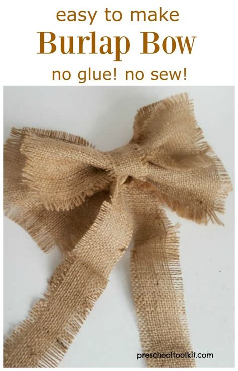 Craftaholics anonymous has this insightful tutorial to help. Easy to Make Burlap Bow - No Glue, No Sew! | Burlap bows ...