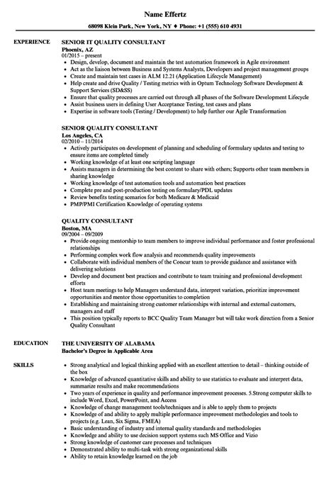 Consider a unique resume design. Quality Consultant Resume Samples | Velvet Jobs