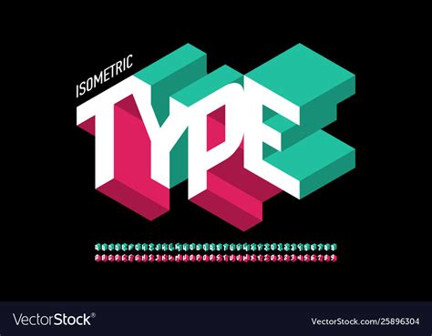 Isometric 3d Font Vector Image On Vectorstock Typography Alphabet