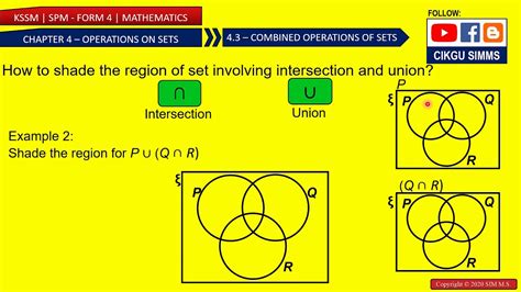 Is not an element of. Mathematics Form 4 Chapter 4 Part 3 How to Shade Union ...