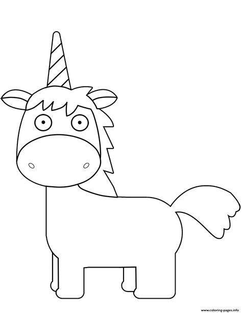 Cartoon Unicorn Horn Coloring Page Printable