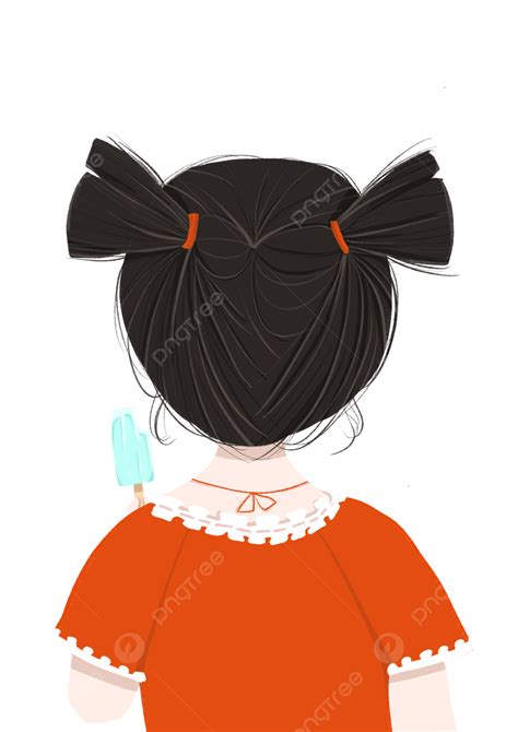 Back View Of Little Girl With Pigtails Summer Summer Day Wear Sbs