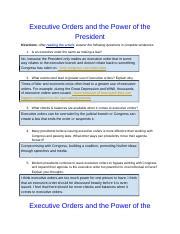 Constitution specifically reserves all federal legislative authority to congress, not the president. Kaitlyn_Amos_-_Gov_Unit_1_formative_1 - Executive Orders ...