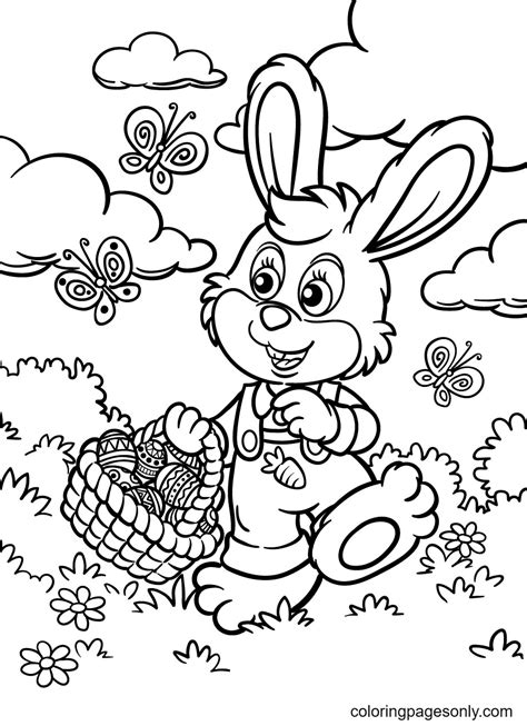 Easter Bunny Coloring Pages Free Printable Coloring Pages