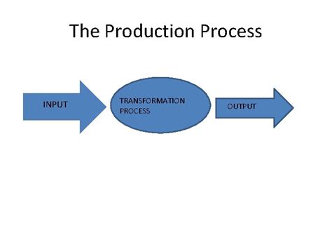 The Production Process Input Transformation Process Output Factors