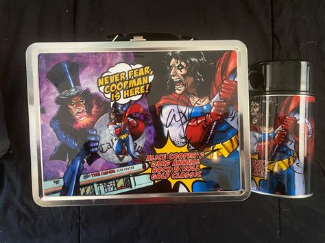 Alice Cooper Autographed Lunchbox With Thermos Almost Cooper