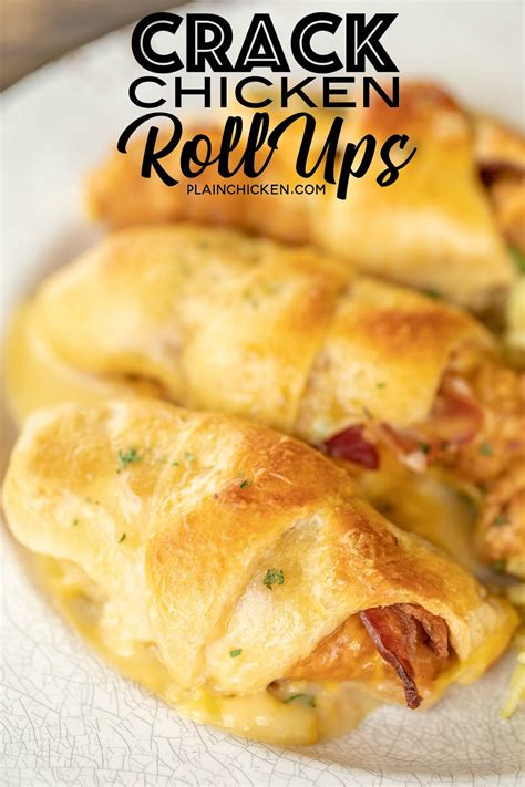 The chicken is pan seared first to give it that lovely brown crispy exterior. Crack Chicken Roll Ups | Plain Chicken®