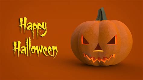 Happy Halloween Pumpkin Free Vr Ar Low Poly 3d Model Cgtrader