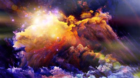 Digital Art Abstract Space Universe Stars Colorful Lens Flare