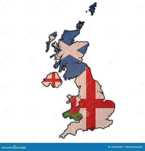 Mappa Politica Del Regno Unito Con Gli Stati Membri Illustrazione Di