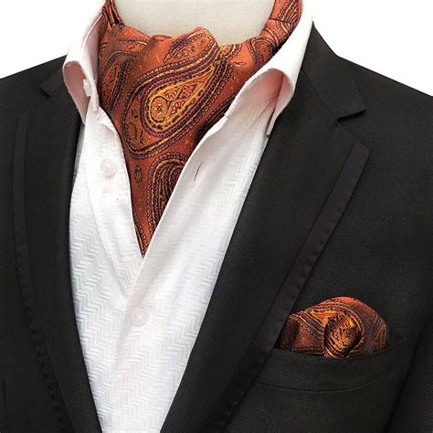 Vintage Style 100 Silk Necktie Handy Set Ascot Tie Man Tie Paisley