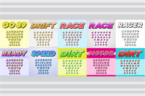 Awesome 20 Racing Fonts With Numbers By Ckybes Store