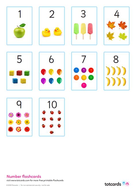 Numbers Flash Cards Free Cdd