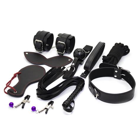 adult game 8pcs pu leather sex bondage restraint sex toy for couples handcuffs gag nipple clamps