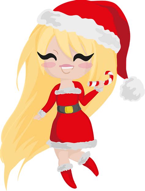 Blond Girl In Santa Hat Clipart Free Download Transparent Png Creazilla