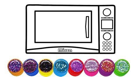 Glitter Microwave Oven Drawing And Coloring For Kids Toddlers Mirza