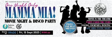 Book Tickets For Mamma Mia Movie Night And Disco Party One Night Only