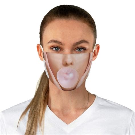 Funny Bubblegum Mask Blowing Bubble Snug Fit Polyester Face Etsy