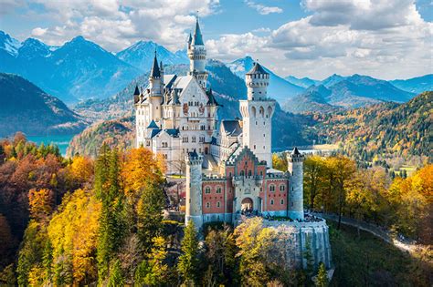 Wallpaper Bavaria Neuschwanstein Alps Germany Autumn Castle Nature