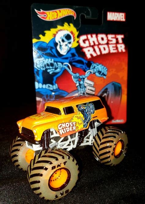 Hot Wheels Custom ⚡ Ghost Rider ⚡ Monster Truck 55 Chevy Panel Van