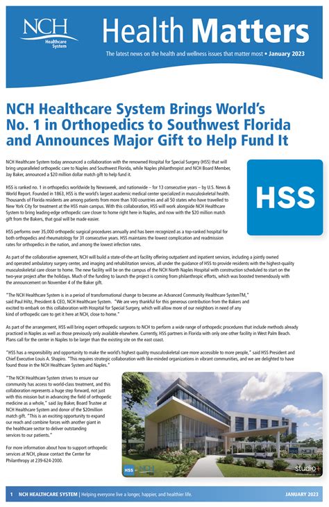Health Matters January 2023 | NCH Healthcare System