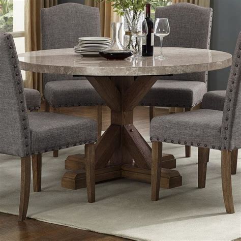 Riverbay furniture breakfast corner nook table set. Vesper Round Marble Dining Table | Round dining table ...