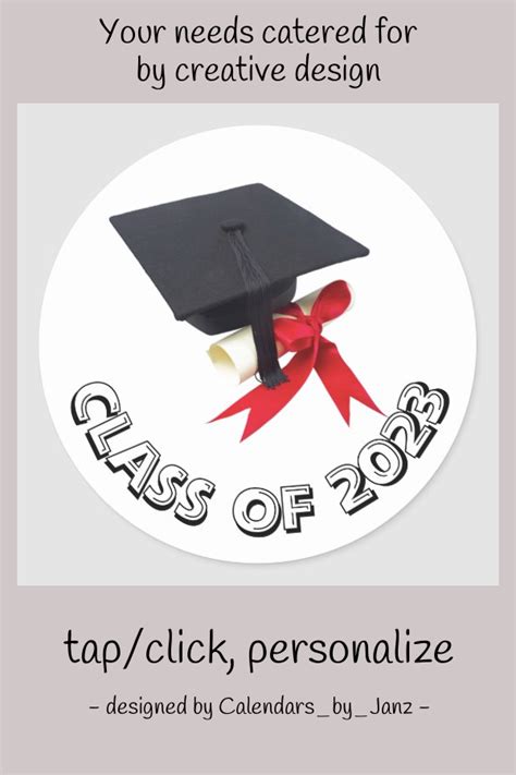 Class Of 2023 Cap And Diploma Sticker By Janz Graduation