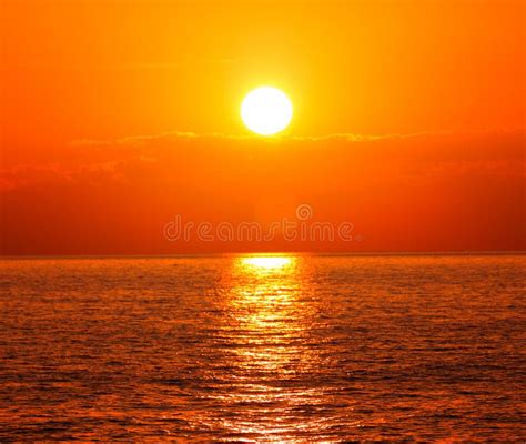 Sunset With Orange Sun Stock Photo Image Of Vacation 60928440