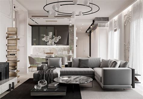 35.neoclassical style decor cad design elements. Two Neoclassical Home Interiors In Shades Of Grey | House interior, Neoclassical interior ...