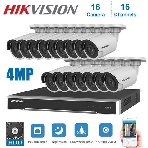 4K Hikvision Network 16Channels POE NVR Video Surveillance With 4MP IP