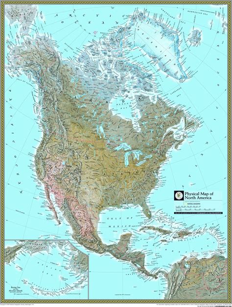 North America Physical Atlas Wall Map