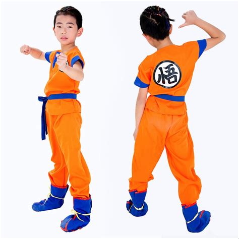 Child Kids Carnival Dragon Ball Z Costume Son Goku Wig Clothes Cosplay