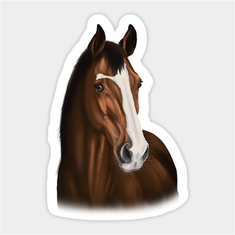 Realistic Brownred Horse With Blaze Realistic Horse Sticker
